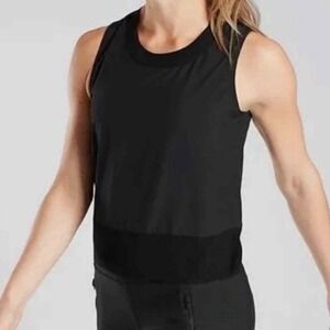 New Athleta Zephyr Shell Pullover Womens Ribbed Tank Top Featherweight Black S